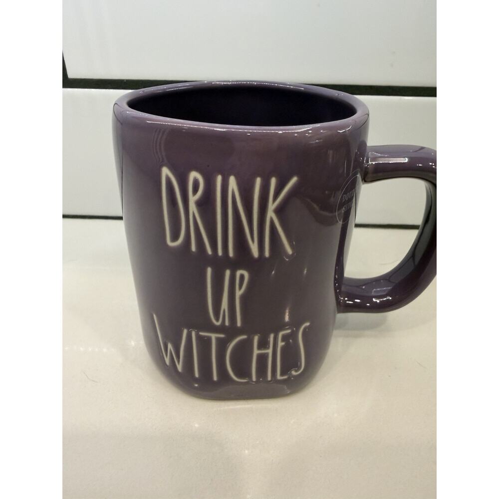 Rae Dunn Halloween Purple DRINK UP WITCHES Double-sided Coffee Mug NEW 🎃
